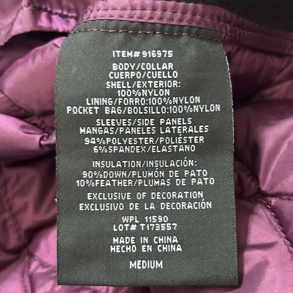 32 Degrees Heat Down Puffer Jacket Medium Purple Colorblock Quilted Full-zip - Picture 13 of 16